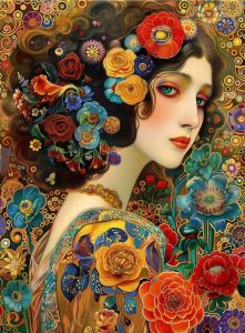Kayou | Vintage Gustav Klimt Style Diamond Painting of Woman and Cat with Night Moon Star Tree for Home Decor 5D Full Drill Canvas Art