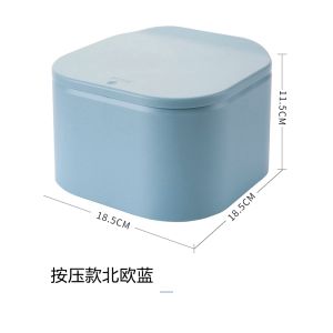 Mini Desktop Trash Can Cute Girl Cover Press Type Bedroom Nightstand Paper Basket Home Use Small Size Plastic Storage Bin