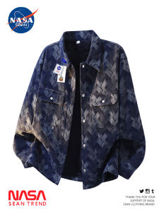 Wassup Panda Mens Denim Jacket Spring Autumn Loose Fit Turn-down Collar Casual Style Cotton Polyester Blend Outerwear