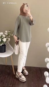 Baju Wanita Terbaru Milly Top & Blouse Bahan Kaos Katun Combed 24s Aplikasi Sablon Premium