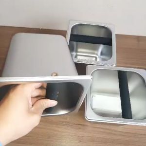 Hộp đập bã cà phê hộp gõ bã thùng đập bã cà phê loại to 15cm - dung tích 2.2 lít - chất liệu inox - mới 100%