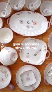 Siêu Sale Rẻ - Tổng Hợp Bát Đĩa Gốm Sứ Decor Bát Ăn Cơm Bát Ăn Chè Chén Dĩa Dễ Thương Bộ Bát Đĩa Hoa Tím Xinh yêu ...
