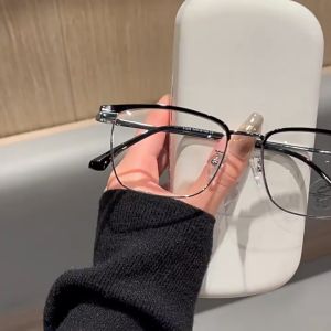 kacamata Photocromic Anti Radiasi untuk wanita pria bisnis kacamata bingkai logam