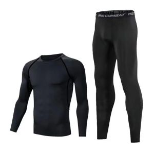 2-piece sports suit tight fitting mens quick drying basketball comprehensive training high elasticity breathable fitness set