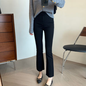 กางเกงทรงหลวมสีดำสำหรับผู้หญิง กางเกงขายาวทรงขาบาน ทรงสลิมฟิต ทรงเอวสูง ทรงเข้ารูป ทรงลำลอง กางเกงขายาวทรงเข้ารูป