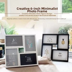 XIANXUNXUE| Nordic Black and White Dual-Use 4-Frame 6-Inch Photo Frame Set
