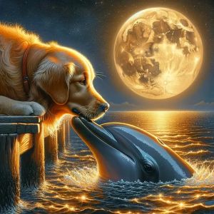 HUACAN Diamond Mosaic Dolphin Animal Cross Stitch Full Drill Diamond Painting 5D Sea Dog Home Decor Rhinestones