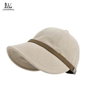 LouisWill Women Fisherman Hat Sun Cap Sun Hat Large Brim Corduroy Cap Women Ponytail Baseball Cap Sunscreen Cap Autumn Winter Outdoor Sports Sun Protection Hat Can Wear Mask for Outdoor Travel