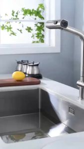 VÒI RỬA CHÉN DÂY RÚT INOX 304 CAO CẤP 1 ĐƯỜNG NƯỚC LẠNH THƯƠNG HIỆU PAODI