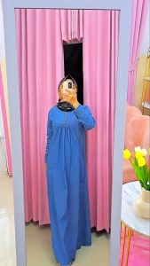 Gamis Jeans Elena Size S M L XL XXL / Dress / Baju Muslim / Pakaian Wanita Model Terbaru