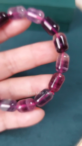 Vòng tay Fluorite thiên nhiên kiểu lu thống size hạt 8x12 li không kén mệnh | Hoa Minh Gem