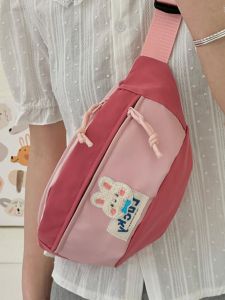 Japanese Cute Chest Bag Female Ins Style Large Capacity Casual Easiest for Match Students Crossbody Bag Fashion Sports Cycling Waist Bag