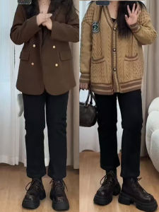 Quần Jeans Denim Ống Thẳng Màu Đen Cho Nữ Cạp Cao Quần Dài Thường Ngày Co Giãn Thẳng Quần Jeans Denim Cho Nữ