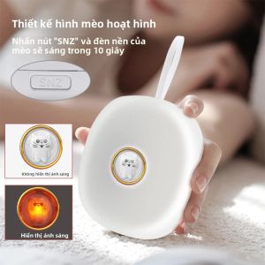 Đồng Hồ Báo Thức Rung Im Lặng TS-BC670 Màn Hình LED Kỹ Thuật Số Thiết Kế Thú Cưng Dễ Thương Dành Cho Học Sinh Chế Độ Tắt Tiếng Đồng Hồ Hẹn Giờ Để Bàn Thủ Công