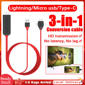 3 in 1 Universal Mirascreen HDMI High-definition Projection Cable Phone USB to TV HDMI Converter Adapter Tablet Cable Plug and Play