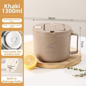 YIYIPAI | Dormitory Student Insulated Stainless Steel Noodle Bowl Large Capacity