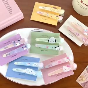 mitch 2PCS Cartoon Colorful Hairpin Sanrio Kuromi My Melody Cinnamoroll Hair Clip Fashion Hair Accessory