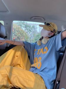 Summer New Arrival Pure Cotton Stylish Creative Cats Paw Print T-Shirt Pudding Blue Easiest for Match Mens and Womens Short Sleeve Couple Half Sleeve