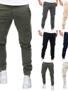 Quần Ống Đứng Màu Trơn Nhiều Túi Quần Công Sở Thường Ngày Cho Nam Mùa Xuân Thu Quần Áo Công Sở Đơn Giản Thoải Mái