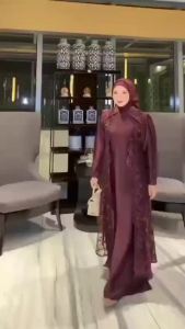 Devita Gamis Pesta Satin Tile Brukat Gamis Satin Motif Brukat Mewah Gamis Velvet Brokat Glamour Look