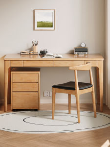 Solid Wood Computer Desk Nordic Minimalist Original Wood Writing Table Bedroom with Drawer Office Desk Wall Mounted Desktop