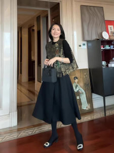 QINGMUZI | Chinese Style Elegant Comfortable Set Skirt 3 Pieces