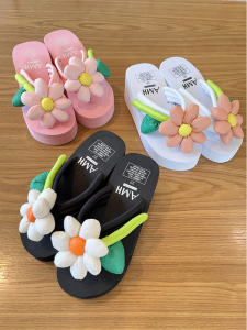 2024 Mới Thiết Kế Hoa Dễ Thương Dép Đi Biển Nữ Thời Trang Mùa Hè Với Đế Dày Và Gót Đế Xuồng Lý Tưởng Để Sử Dụng Hàng Ngày