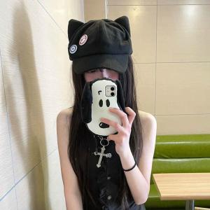 หมวกเบสบอลทรงปากเป็ดลายแมวสุดน่ารักสำหรับผู้หญิง หมวกทรงปากเป็ดสไตล์การ์ตูนสุดน่ารักสำหรับกลางแจ้ง หมวกเบสบอลสุดเก๋สำหรับผู้หญิง