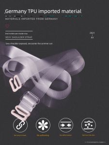 Non-Slip Frosted Bra Exposed Non-Magnetic See-through Bra Straps