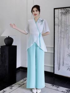 Đầm Cải Tiến Phong Cách Trung Hoa Mới Cho Nữ Đầm Công Sở Cho Kỹ Thuật Viên Tắm Chân Và Mát-xa Bộ Sưu Tập Mùa Thu 2024