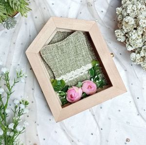 Kotak Kayu Bentuk Rumah Tempat Antam untuk Seserahan Mahar Pernikahan- KLM.RUMAH