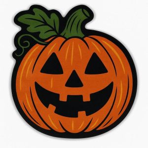 VIKAMA Halloween Jack O Lantern Round Rug Spooky Ghost Crow Non Slip Holiday Decor Indoor Floor Mat