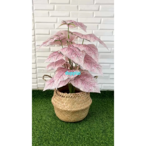 Pohon Plastik Tanaman Artificial Calladium Pink Full X18 Semilatex Cover Pot Purun Belly Hiasan Sudut Ruangan Kantor