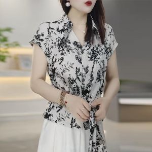DAIXIANGFEIZI | Áo Blouse Mùa Hè Dành Cho Mẹ Tay Ngắn Phong Cách Trẻ Trung