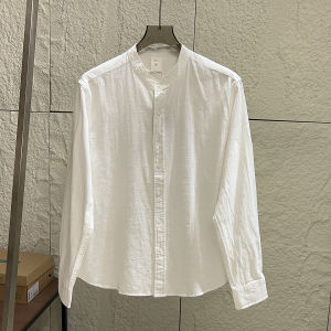 High Quality Pure Cotton Long Sleeve Casual Shirt for Men Stand Collar All-Match Autumn Wear Comfortable Breathable Youth Fashion