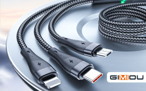 GIMIOU 120W 3 in 1 Cable Fast Charger 6A Multi to Lightning Typr C Micro Data Cord Super Charging Android USB C Cables for iPhone Samsung Xiaomi Vivo Realme