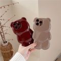 3D Teddy Bear Suitable For iPhone 16 14 Pro Max 12 11 15 Silicone Fall Protection Case. 