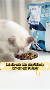 Thức Ăn Hạt Khô DONGPET Dành Cho Mèo Lớn Hơn 3 Tháng Tuổi Có Mixtopping Trứng Sấy Tủy Xương Ống Gà Sấy Cá Sấy