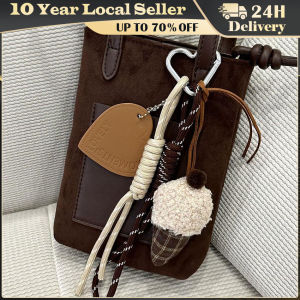 Durable Plaid Bear Plush Keychain Cake Ice Cream Braided Rope Keyring Bag Charm Creative Lovely Backpack Hanging Decoration Kawaii Ins Plush Bear Ice Cream Pendant Keychain Korean Trend Woven Rope Keyring Charm Key Holder for Keys Bags Gifts Accessory