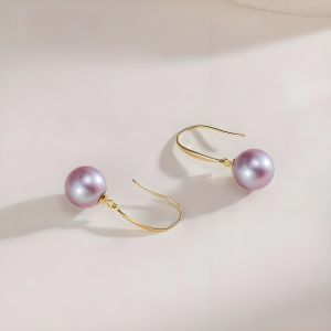SOMILIA 925 Sterling Silver Simple Elegant Purple Pearl Stud Earrings For Women Fashion Elegant Sweet Jewelry Party Gifts