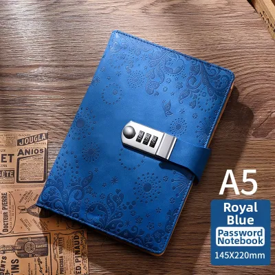 Portable A7 Mini Lockable Password Book Pocket Size Accountant Notebook Cute Retro Drawing Book for Business And Office Use