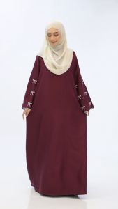 Jubah Sulam Akila | Abaya Sulam Ribbon | Jubah Dress Coquette