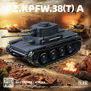 Ww2 Military Tank Panzerkampfwagen PZ.KPFW.38(T)A World War II Building Blocks Bricks Collection Model Educational Toys Gifts
