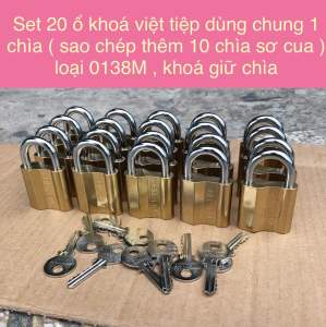 Combo 20 ổ khoá việt tiệp dùng chung 1 chìa ( sao chép thêm 10 chìa sơ cua ) loại 0138M  khoá giữ chìa
