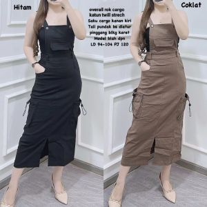 YEYE COLLECTION~kansa//overall kantong kiri kanan bahan cotton twill stret