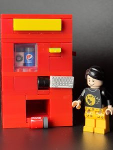 Máy Bán Tự Động Đồ Uống Máy ATM Màu Xám Có Thể Khóa Hộp Đựng Đồ Chơi Nhỏ Có Thể Lắp Ráp Bằng Hạt Nhỏ Máy Tính Bảng Giáo Dục Cho Trẻ Em