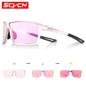 Scvcn Kính Râm Đi Xe Đạp Gấp Di Động Có Thể Điều Chỉnh Độ Sáng UV400 Kính Đua Xe Đạp Dành Cho Nam Giới Phụ Nữ Kính Thể Thao MTB Có Dây Đeo Có Thể Điều Chỉnh