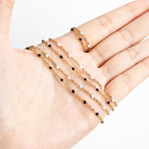 เครื่องประดับสแตนเลสโซ่ทอง18K โซ่หยดแบบทำมืออุปกรณ์เสริมสร้อยข้อมือสร้อยคอแบบทำมือ