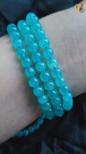 Graduation Grade Natural Icy Peru Amazonite 3 Rounds Bracelet