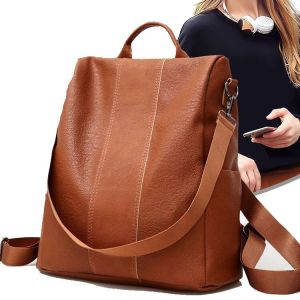 Soft Leather Fashion Casual Shoulder Bag Women Mommy Bag Large Capacity Schoolbag Antitheft
